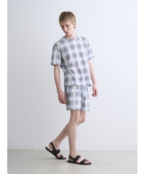 three dots / スリードッツ その他パンツ | Men's shadow check print short pants | 詳細7