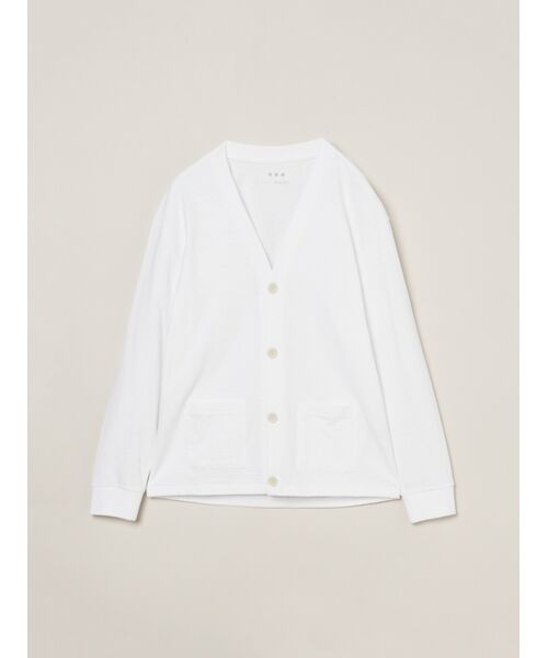 three dots/スリードッツ Men's organic recycled cotton cardigan snow white L three dots/スリードッツ Men's organic recycled cotton cardigan snow white L