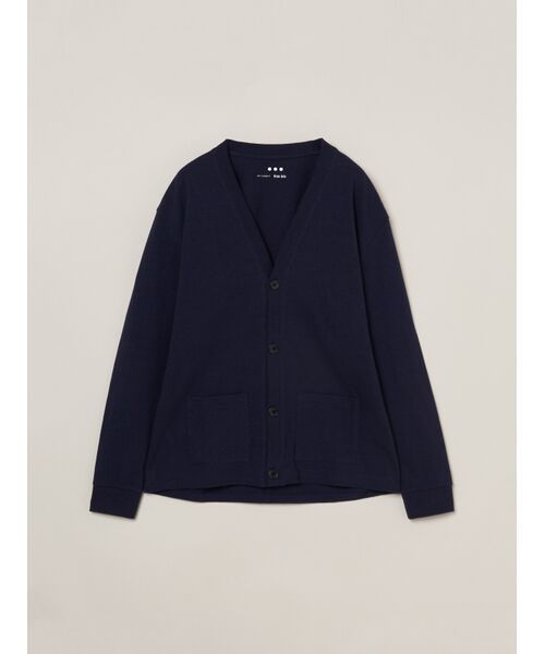 three dots/スリードッツ Men's organic recycled cotton cardigan navy L three dots/スリードッツ Men's organic recycled cotton cardigan navy L