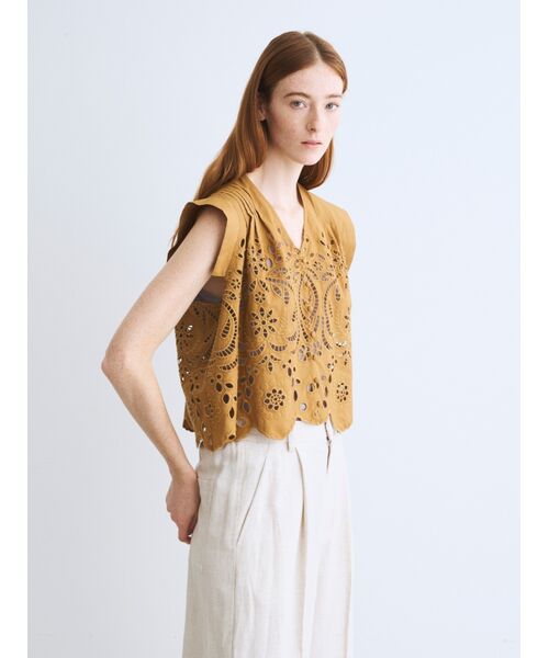 three dots / スリードッツ その他トップス | Tropical lace tops | 詳細6