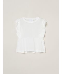 three dots / スリードッツ その他トップス | Shimmer sweater  ruffle top