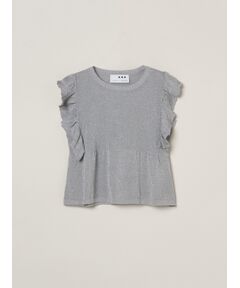 three dots / スリードッツ その他トップス | Shimmer sweater  ruffle top