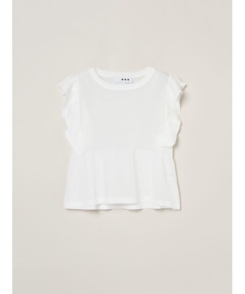 three dots / スリードッツ その他トップス | Shimmer sweater  ruffle top | 詳細1