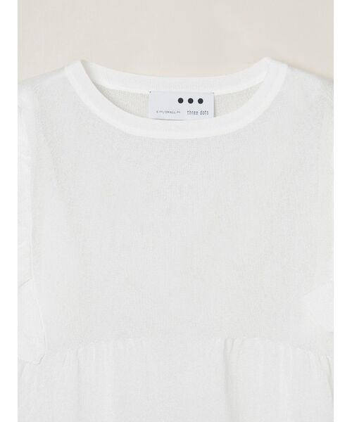 three dots / スリードッツ その他トップス | Shimmer sweater  ruffle top | 詳細3