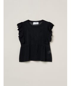 three dots / スリードッツ その他トップス | Shimmer sweater  ruffle top