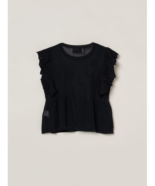 three dots / スリードッツ その他トップス | Shimmer sweater  ruffle top | 詳細1