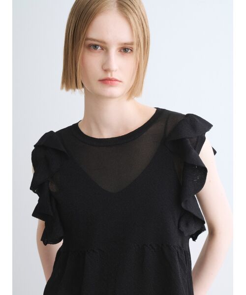 three dots / スリードッツ その他トップス | Shimmer sweater  ruffle top | 詳細7