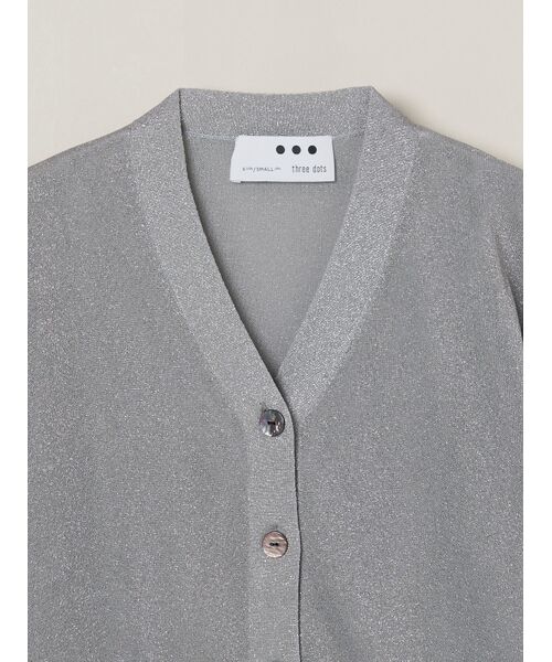three dots / スリードッツ カーディガン・ボレロ | Shimmer sweater half slv CD | 詳細2