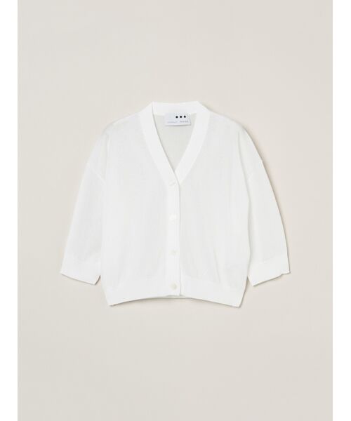 three dots/スリードッツ Shimmer sweater half slv CD white S three dots/スリードッツ Shimmer sweater half slv CD white S
