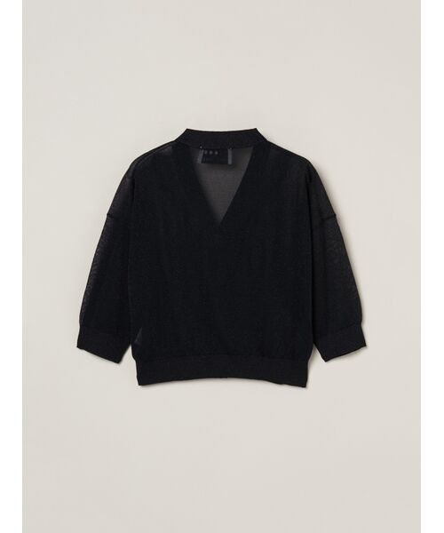 three dots / スリードッツ カーディガン・ボレロ | Shimmer sweater half slv CD | 詳細1