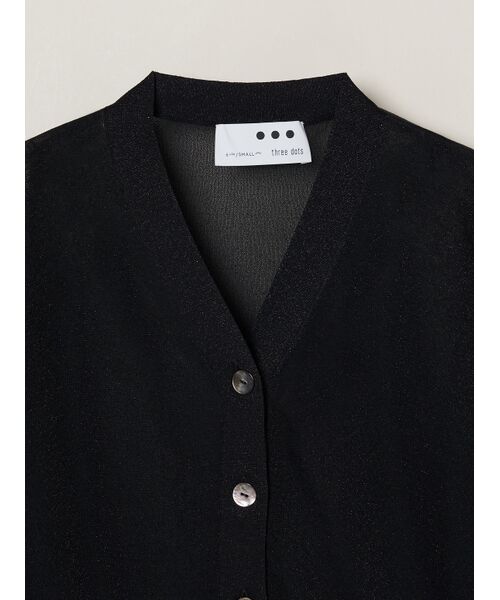 three dots / スリードッツ カーディガン・ボレロ | Shimmer sweater half slv CD | 詳細2