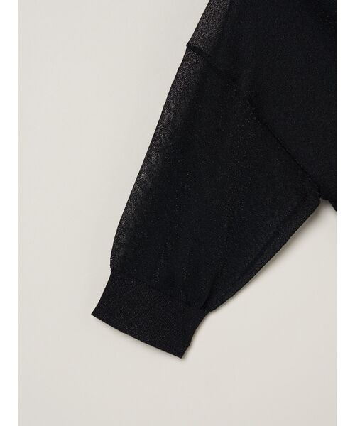 three dots / スリードッツ カーディガン・ボレロ | Shimmer sweater half slv CD | 詳細3