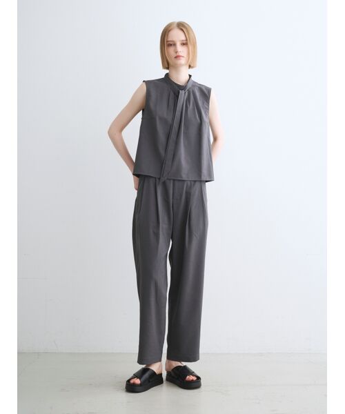 three dots / スリードッツ その他トップス | Dry twill tie brouse | 詳細9