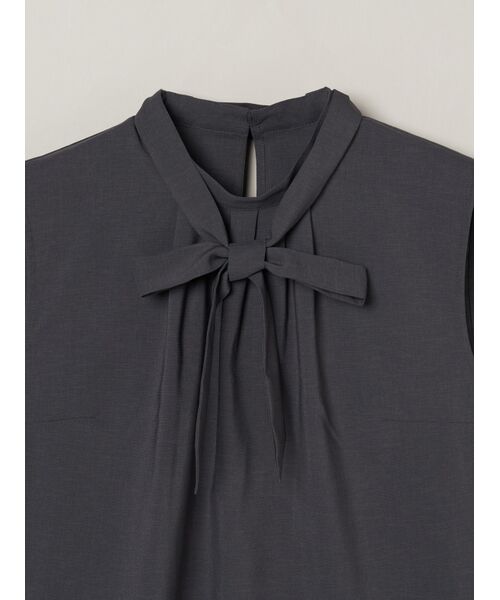 three dots / スリードッツ その他トップス | Dry twill tie brouse | 詳細2