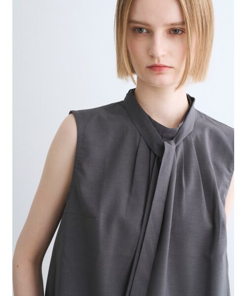 three dots / スリードッツ その他トップス | Dry twill tie brouse | 詳細8