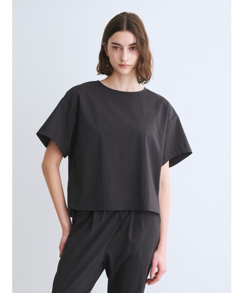スリードットthree dots　ジレ黒　Sサイズ Seaside line tops （Tシャツ）｜three dots / スリードッツ
