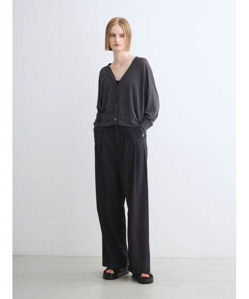 three dots / スリードッツ カーディガン・ボレロ | Soft see-through cardigan | 詳細9