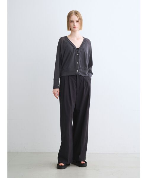 three dots / スリードッツ カーディガン・ボレロ | Soft see-through cardigan | 詳細10