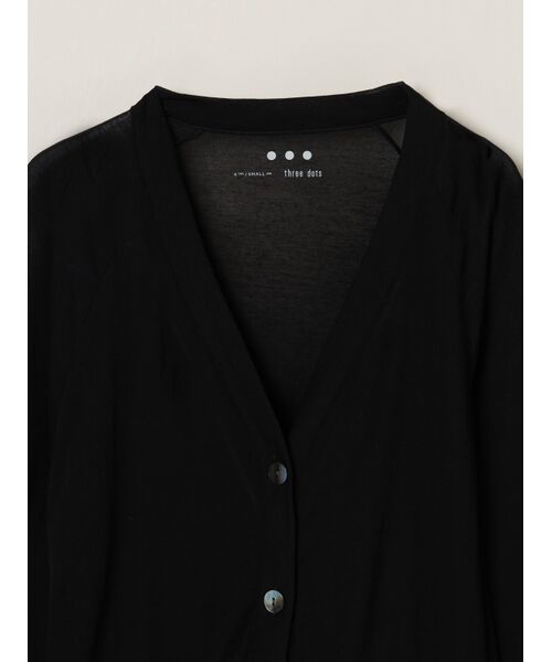 three dots / スリードッツ カーディガン・ボレロ | Soft see-through cardigan | 詳細2