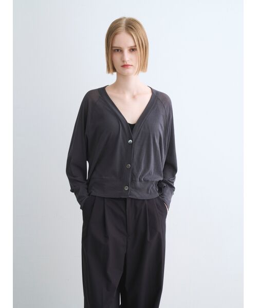 three dots / スリードッツ カーディガン・ボレロ | Soft see-through cardigan | 詳細6