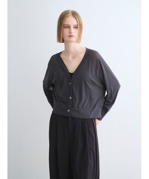 three dots / スリードッツ カーディガン・ボレロ | Soft see-through cardigan | 詳細7