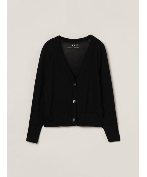 スリードットthree dots　ジレ黒　Sサイズ Soft see-through cardigan （カーディガン・ボレロ）｜three