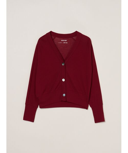 three dots / スリードッツ カーディガン・ボレロ | Soft see-through cardigan(burgundy)