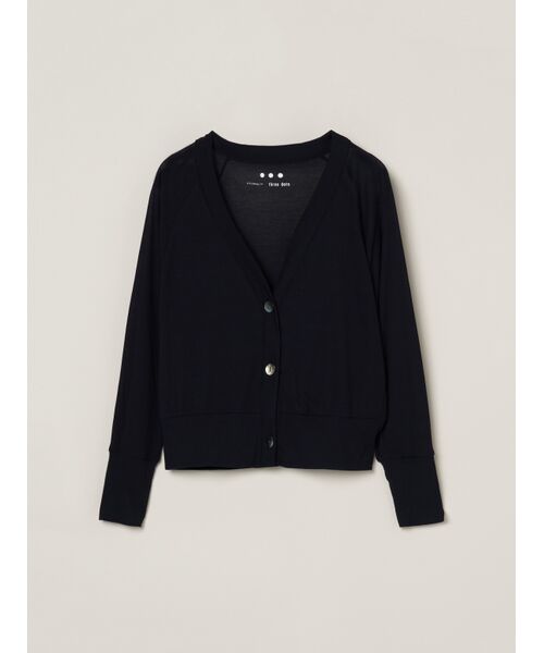 three dots/スリードッツ Soft see-through cardigan navy S three dots/スリードッツ Soft see-through cardigan navy S