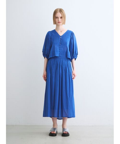 three dots / スリードッツ スカート | Cotton loan tuck skirt | 詳細9