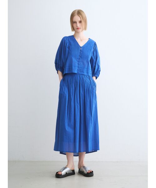 three dots / スリードッツ スカート | Cotton loan tuck skirt | 詳細7