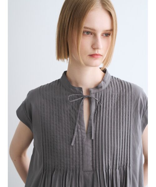 three dots / スリードッツ ドレス | Cotton loan tuck dress | 詳細9