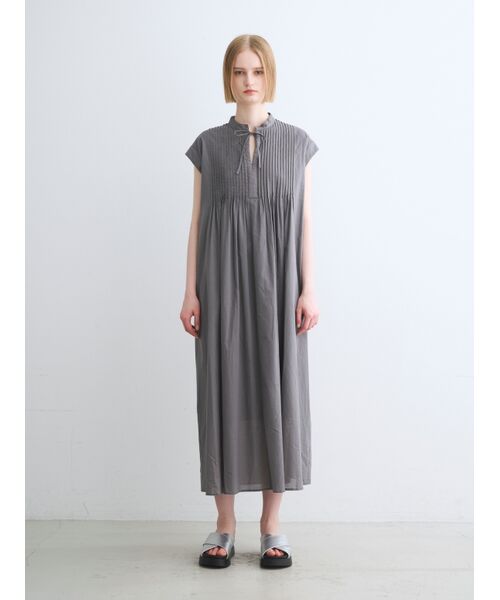 three dots / スリードッツ ドレス | Cotton loan tuck dress | 詳細10