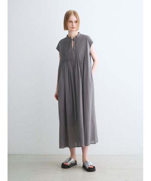 three dots / スリードッツ ドレス | Cotton loan tuck dress | 詳細6