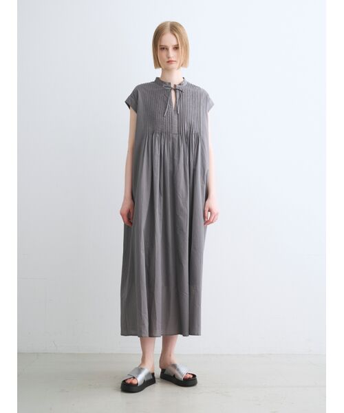three dots / スリードッツ ドレス | Cotton loan tuck dress | 詳細7