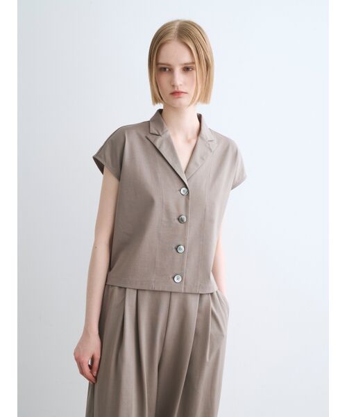 three dots / スリードッツ その他トップス | Silky cotton light gillet | 詳細6