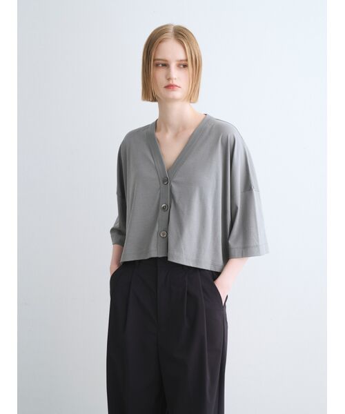 three dots / スリードッツ カーディガン・ボレロ | Nasia interlock cardigan | 詳細6