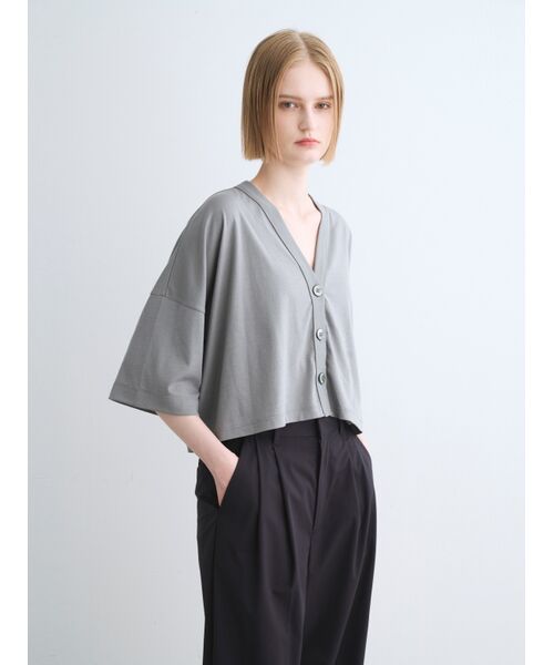 three dots / スリードッツ カーディガン・ボレロ | Nasia interlock cardigan | 詳細7