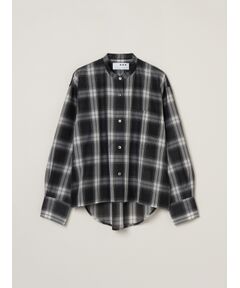 three dots / スリードッツ その他トップス | Sheer cotton band collar shirt