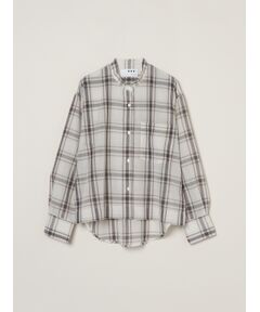 three dots / スリードッツ その他トップス | Sheer cotton band collar shirt