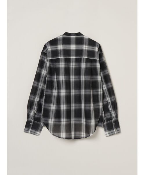 three dots / スリードッツ その他トップス | Sheer cotton band collar shirt | 詳細1