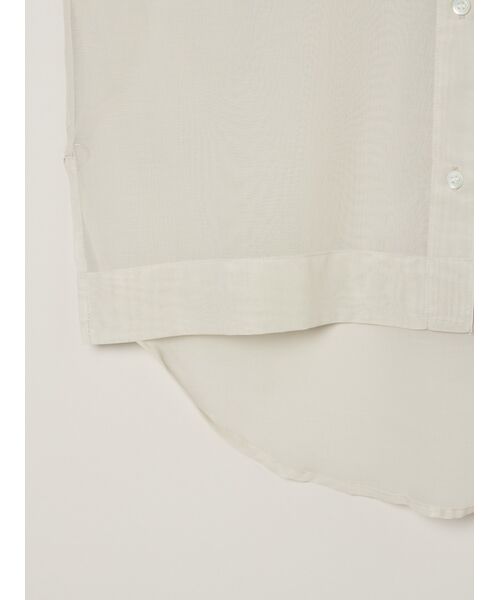three dots / スリードッツ シャツ・ブラウス | Sheer cotton band collar shirt | 詳細4