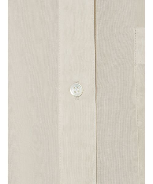 three dots / スリードッツ シャツ・ブラウス | Sheer cotton band collar shirt | 詳細5