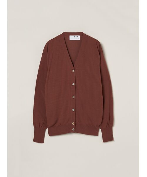 three dots/スリードッツ Soft cotton rayon cardigan brown S three dots/スリードッツ Soft cotton rayon cardigan brown S