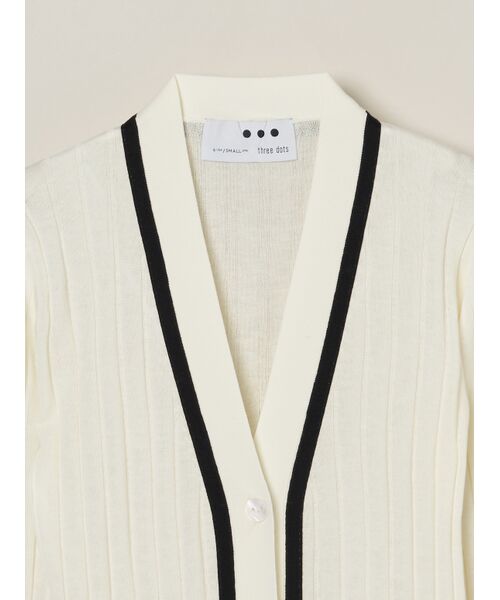 three dots / スリードッツ その他トップス | Soft cotton rayon rib cardigan | 詳細2