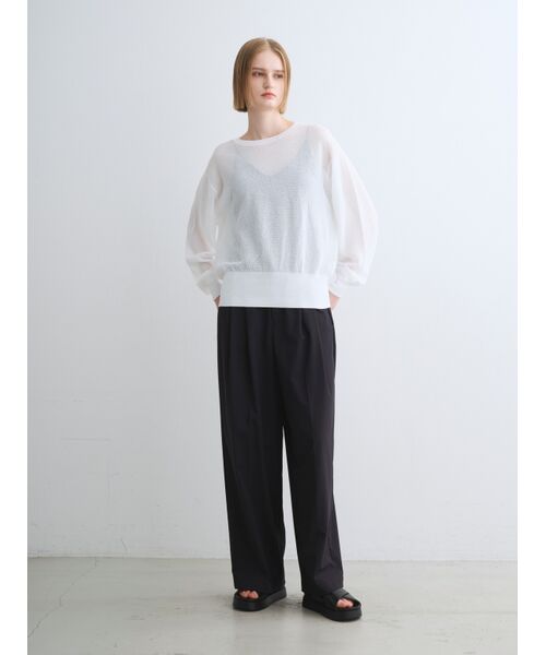 three dots / スリードッツ その他トップス | Shimmer sweater mesh top | 詳細10