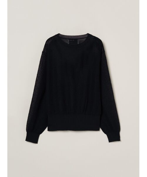 three dots / スリードッツ その他トップス | Shimmer sweater mesh top | 詳細1