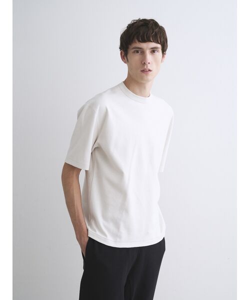 three dots / スリードッツ Tシャツ | Men's graphite suit t-shirt | 詳細8