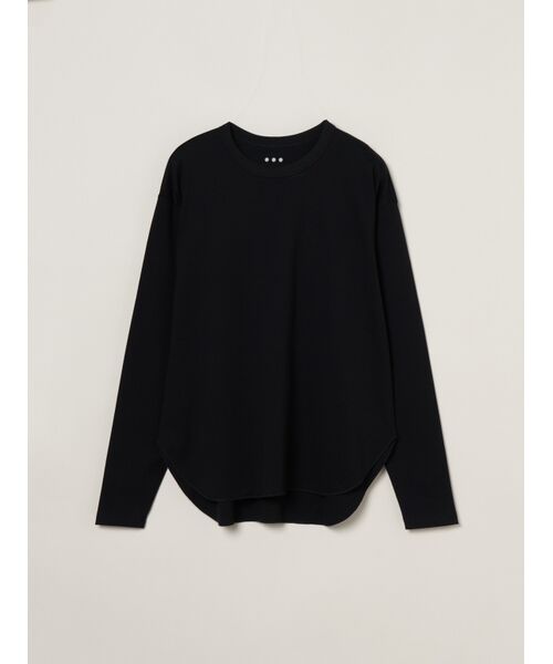 three dots/スリードッツ Lt suvin long slv tee black S three dots/スリードッツ Lt suvin long slv tee black S