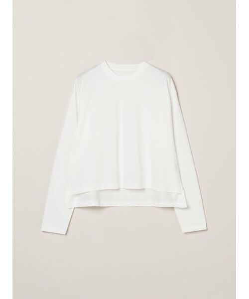three dots/スリードッツ Silky cotton light l/s tee white S three dots/スリードッツ Silky cotton light l/s tee white S