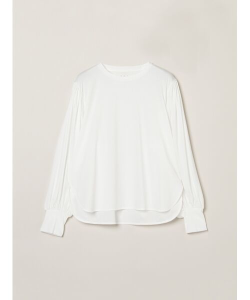 three dots/スリードッツ Premium shirt jersey tuck slv T white XS three dots/スリードッツ Premium shirt jersey tuck slv T white XS